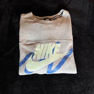Nike Gray Sweatshirt with Blue and Green Logo
